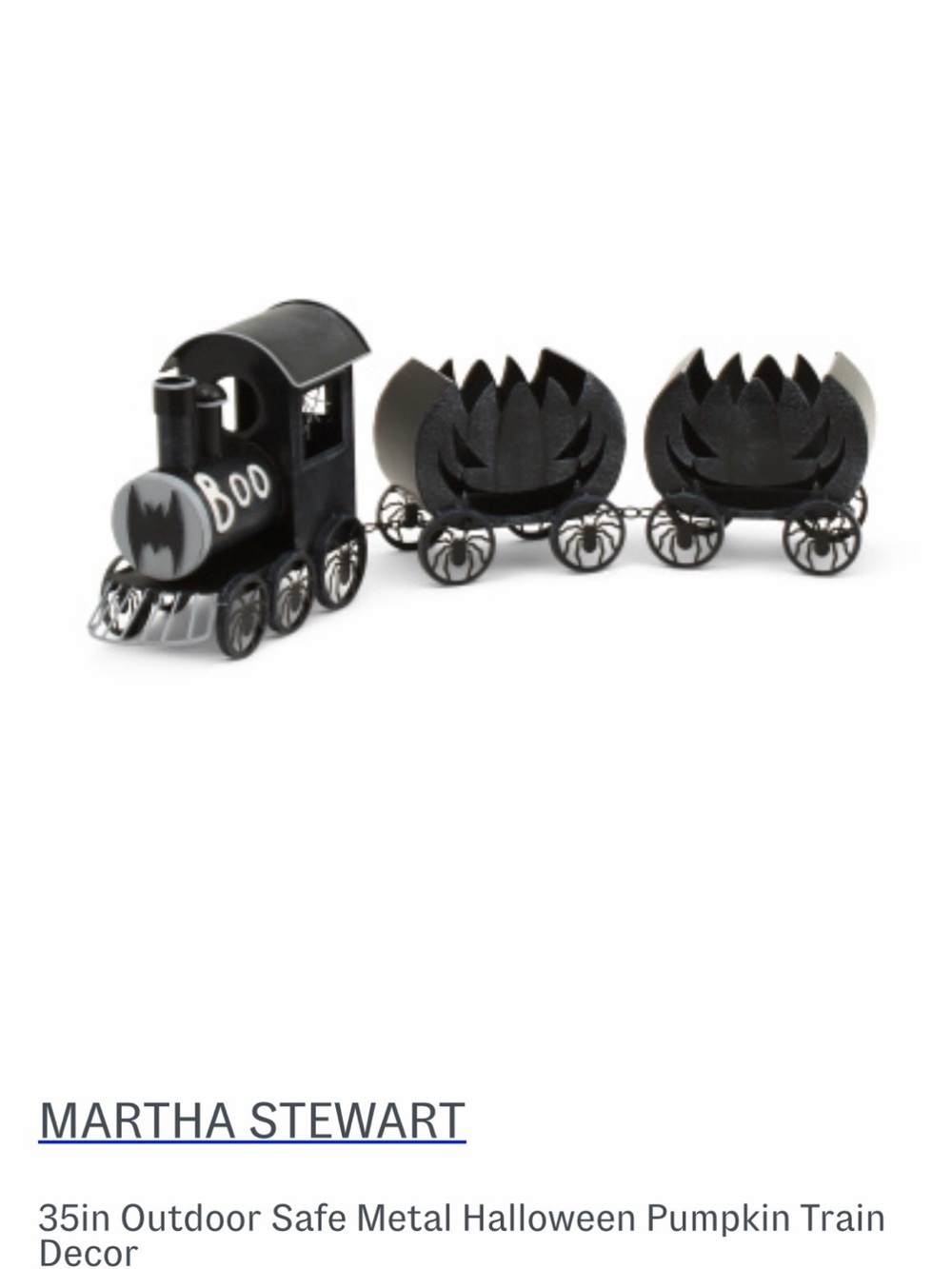 Martha Stewart Black "Boo" Halloween Train Candy Holder - Picture 15 of 16